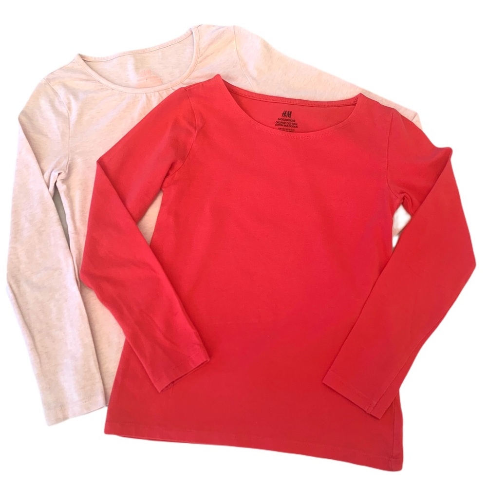 H&M 2 Pack Long Sleeve Tops. Pink. 6-8